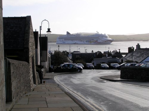 The Port of Lerwick wasn't big enough for our behemoth (photo: Leah Arnold)
